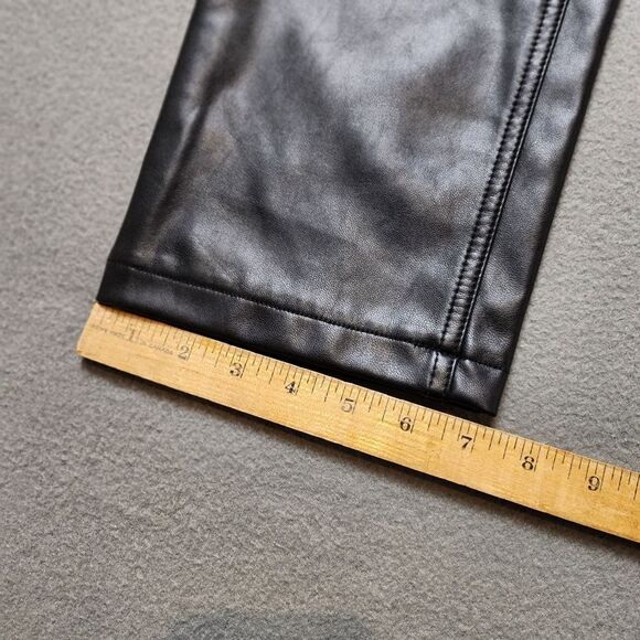 Abercrombie & Fitch Faux Leather Black CURVE LOVE “The 90s Straight” Pants - Picture 12 of 13